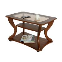 Стол журнальный Маэстро со стеклом СЖС-02 (орех)