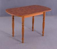 Стол обеденный на деревянной опоре 1200х700 (светлый орех/корень вяза)