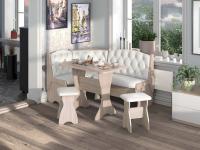 Кухонный уголок ОРХИДЕЯ-ЛЮКС (ясень шимо светлый/борнео милк)