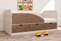 Кровать Бриз-4 МДФ (квадрат, ясень шимо светлый/шоколад)