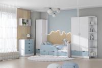 Детская Бриз МДФ (полосы, белый/антарктида) вариант 9