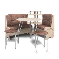 Кухонный уголок ЛОТОС (ясень шимо светлый/ткань коньяк)