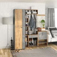 Прихожая МИНИ-ЛАЙТ вариант 7 (дуб крафт золотой/ателье светлое)