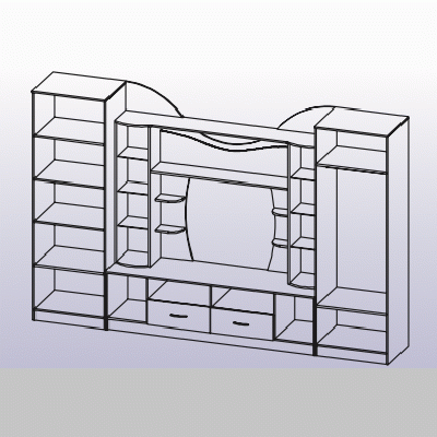 Стенка Аллегро вариант 5 (венге/дуб белфорт)