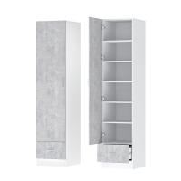 Шкаф 1-дверный Бриз ЛДСП (белый/цемент светлый)