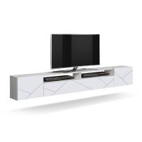 Тумба под ТВ Прага с фрезеровкой (белый)