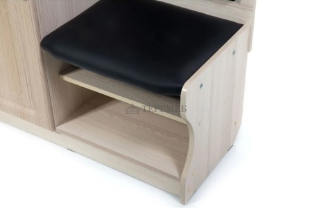 Банкетка №1 (ясень шимо светлый/чёрный №118)