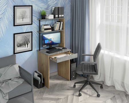 Стол компьютерный СК-4 Бител (дуб крафт золотой/ателье светлое)