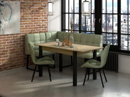 Стол обеденный раздвижной МИЛАН-3 (чёрный/дуб сонома)