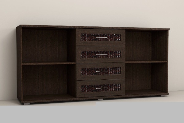 Комод Кэт-4 Комодино (венге/кайман коричневый)