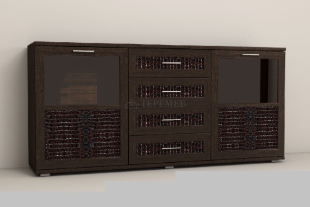 Комод Кэт-4 Комодино (венге/кайман коричневый)