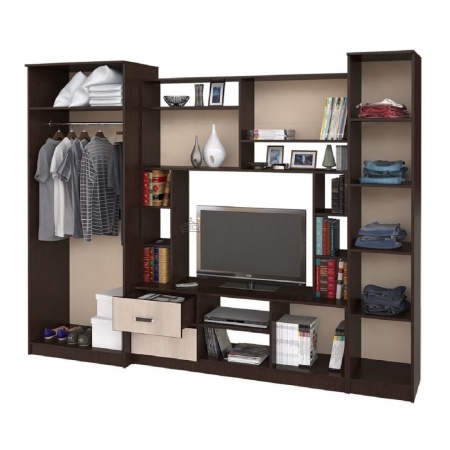 Стенка Аллегро вариант 6 ЛДСП (венге/дуб белфорт)