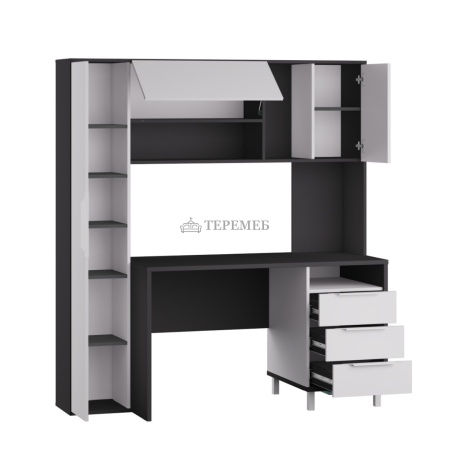 Стол компьютерный Комфорт 12.95 (тёмно-серый/белый премиум)