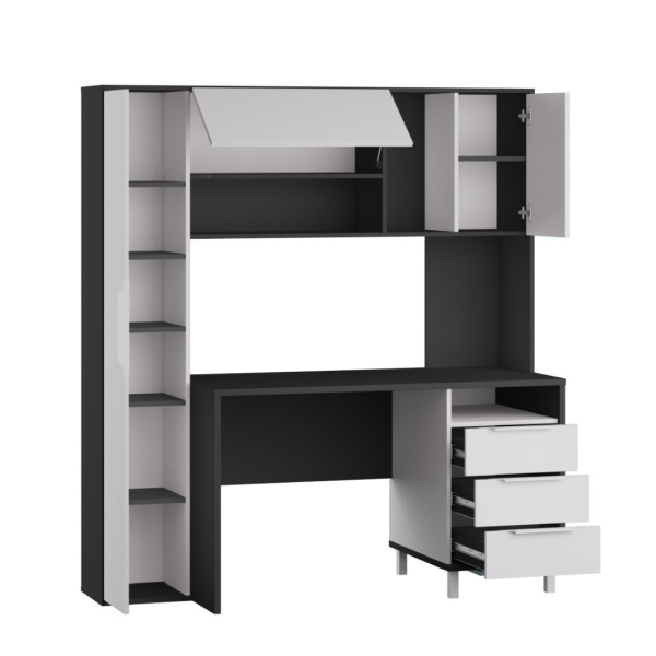 Стол компьютерный Комфорт 12.95 (тёмно-серый/белый премиум)