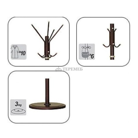 Вешалка для одежды Офис 1-1Р (черный/серый)