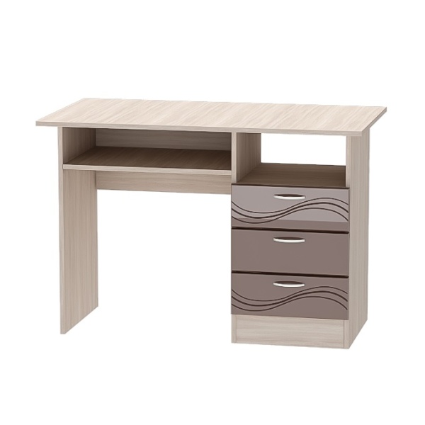 Стол письменный Бриз МДФ (волна, ясень шимо светлый/шоколад)