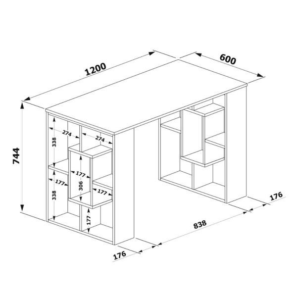 Стол письменный Сокол СПм-15 (венге/дуб беленый)