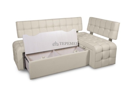 Кухонный угловой диван со спальным местом ПРАГА (борнео крем)