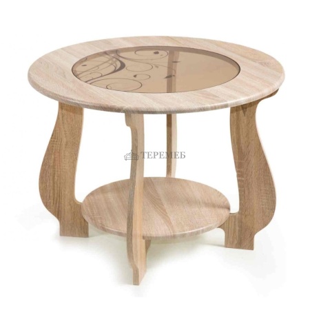 Стол журнальный СЖ-24 с рисунком Р4 (дуб сонома)