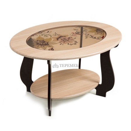 Стол журнальный СЖ-25 с рисунком Р1 (венге/дуб молочный)