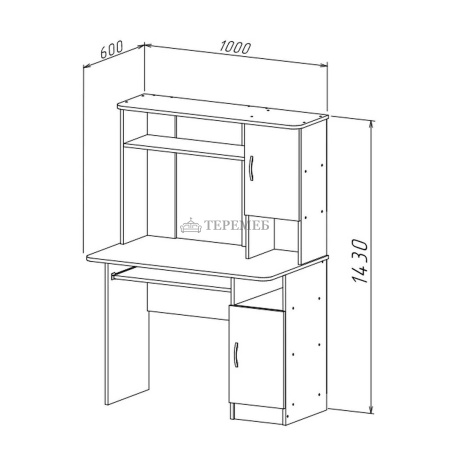 Стол компьютерный Интел-15 (дуб сонома/белый)