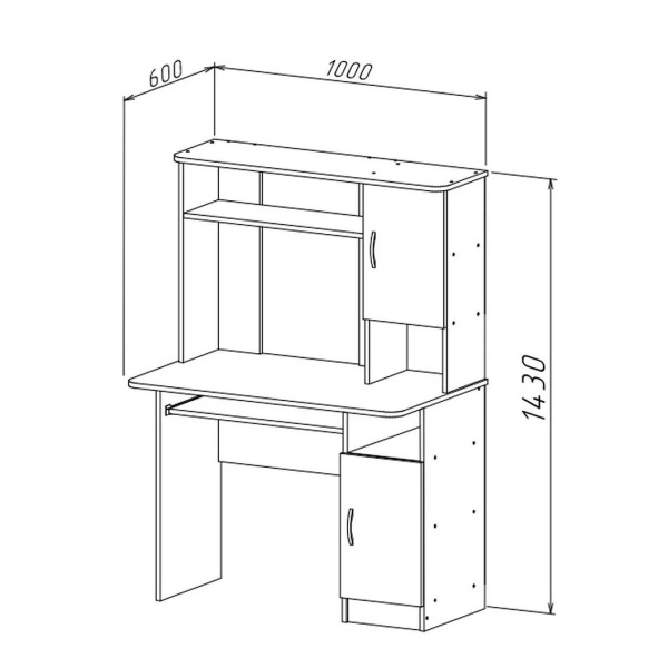 Стол компьютерный Интел-15 (дуб сонома/белый)