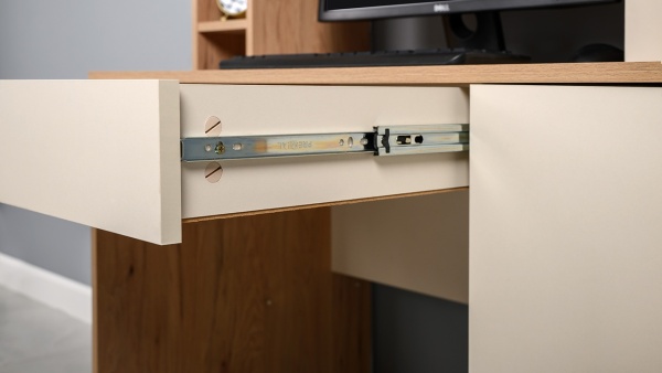 Стол компьютерный Комфорт 12.71 (гикори рокфорд натуральный/сатин)