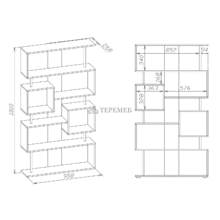 Стеллаж СТ-2 Сокол (венге/дуб беленый)