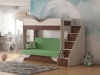 Двухъярусная диван-кровать Латте 77-01 (бодега светлый/орех/зелёный)