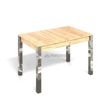 Стол обеденный раздвижной МИЛАН-3 (хром/дуб крафт золотой)