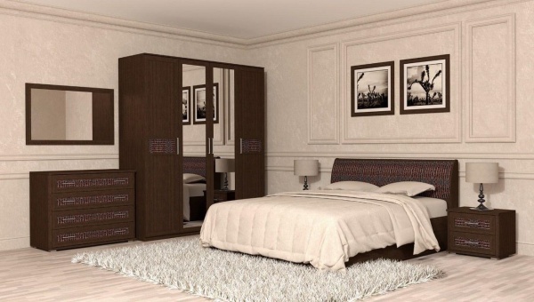 Комод Кэт-4 (венге/кайман коричневый)