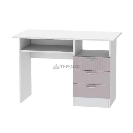 Стол письменный Бриз МДФ (полосы, белый/ирис)
