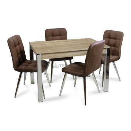 Стол обеденный МИЛАН-1 (хром/дуб сонома)