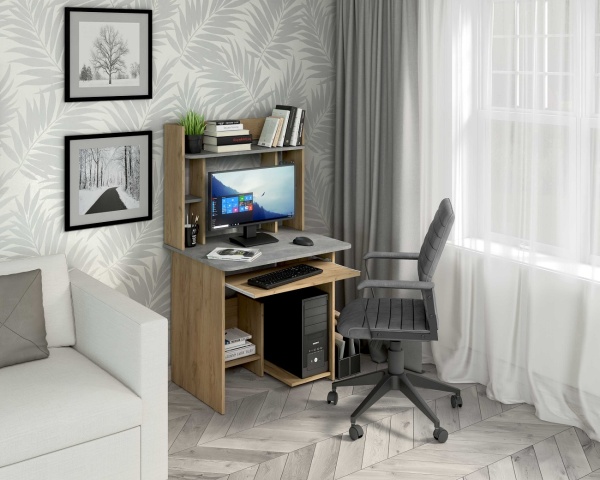 Стол компьютерный СК-5 Бител (дуб крафт золотой/ателье светлый)