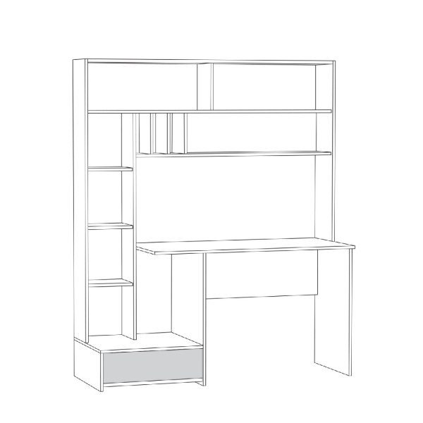 Стол письменный Лайт 03.243 Н (дуб крафт золотой/белый премиум)