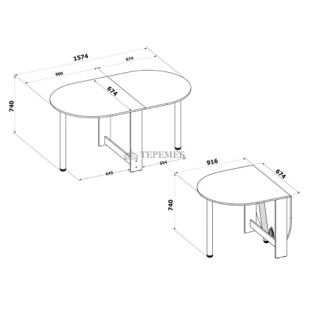 Стол-книжка СП-17 (дуб сонома)