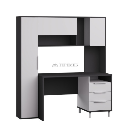 Стол компьютерный Комфорт 12.95 (тёмно-серый/белый премиум)