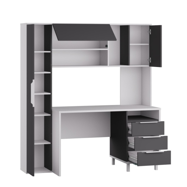 Стол компьютерный Комфорт 12.95 (белый премиум/серый шифер)