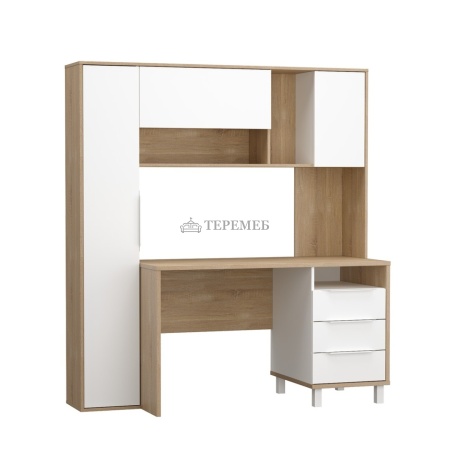 Стол компьютерный Комфорт 12.95 (дуб сонома/белый шагрень)