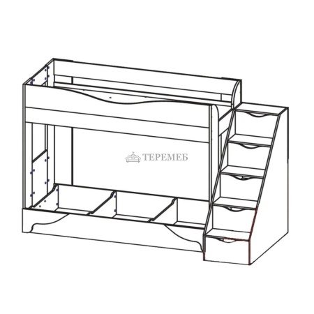 Двухъярусная диван-кровать Латте 77-01 (бодега светлый/орех/кремовый)
