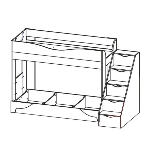 Двухъярусная диван-кровать Латте 77-01 (бодега светлый/орех/бежевый)