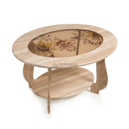 Стол журнальный СЖ-25 с рисунком Р1 (дуб сонома)