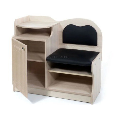 Банкетка №1 (ясень шимо светлый/чёрный №118)