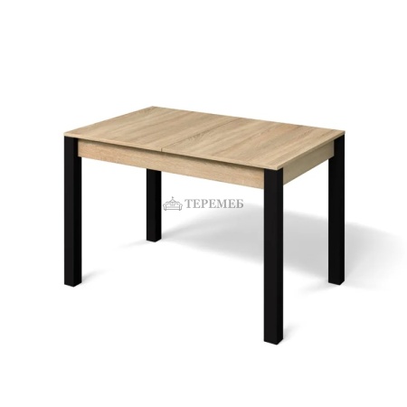 Стол обеденный раздвижной МИЛАН-3 (чёрный/дуб сонома)