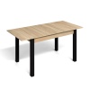 Стол обеденный раздвижной МИЛАН-3 (чёрный/дуб сонома)