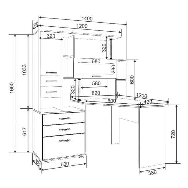 Стол компьютерный М-КС1