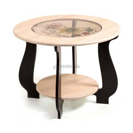 Стол журнальный СЖ-24 с рисунком Р1 (венге/дуб молочный)