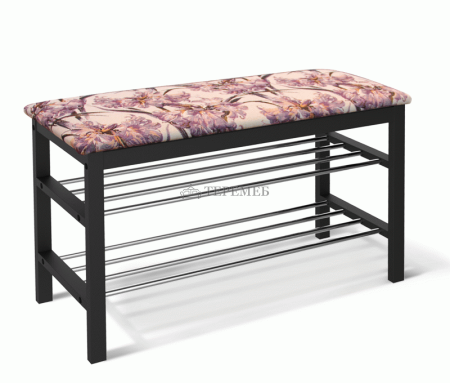 Полка для обуви с банкеткой SR-0628 ТР (черный / амораллис)