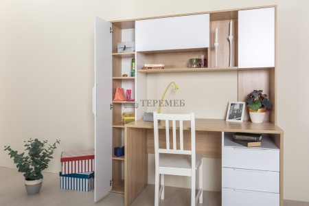 Стол компьютерный Комфорт 12.95 (дуб сонома/белый шагрень)