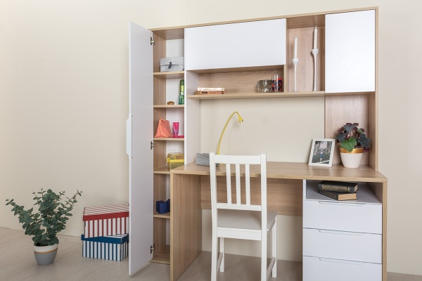 Стол компьютерный Комфорт 12.95 (дуб сонома/белый шагрень)